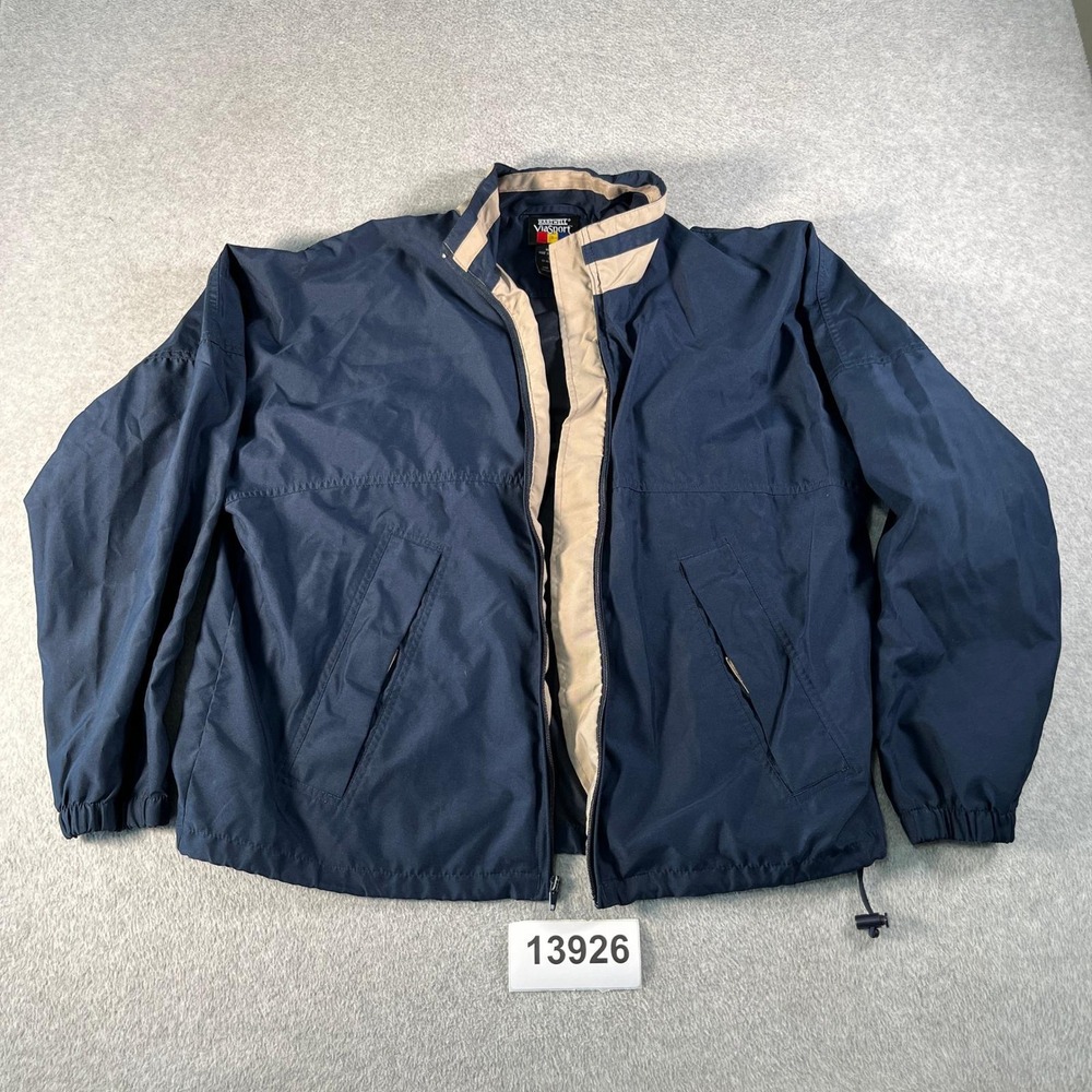 Hartwell ViaSport Jacket Mens Medium Navy Blue Vintage Excellent Windbreaker